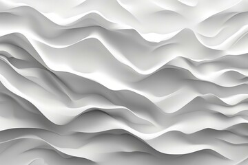 b'White Waves 3D Illustration' - obrazy, fototapety, plakaty
