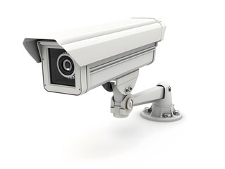 Minimalist Security on White Background Monitoring Equipment for Safety and Surveillance