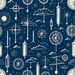 patterns of clock and thermometer