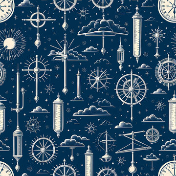 patterns of clock and thermometer