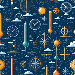 patterns of clock and thermometer