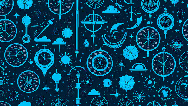patterns of clock and thermometer