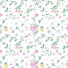 doodle pattern pastel color on white background	
