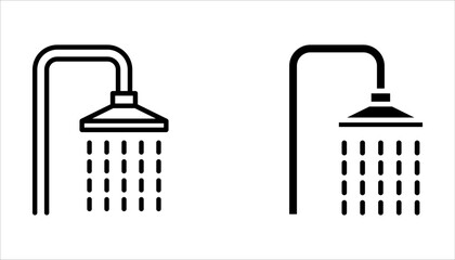 shower icon set symbol template for graphic and web design collection on wite background