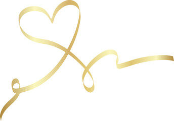 Obraz premium Gold heart ribbons, love, valentine, romantic