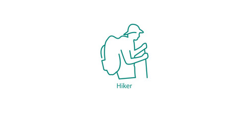 Trail Explorer: Hiker Vector Icon