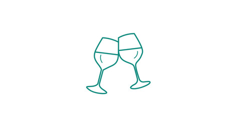 Obraz premium Cheers to Travel: Wine Glasses Vector Icon