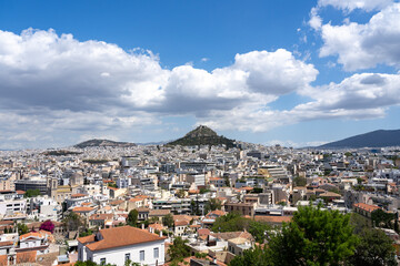 Athènes et le Mont Lycabette, vue depuis Anafiotika