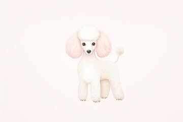 Poodle , Elegant poodle against a chic, light pink backdrop