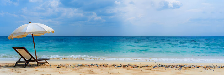 아름다운 해변 풍경 파라솔