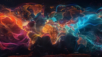 Craft a dynamic global map visualization - obrazy, fototapety, plakaty