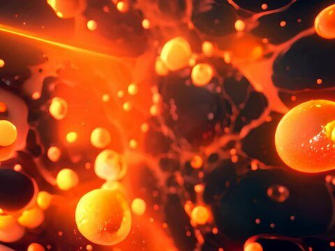 A microscopic view of magma beneath the earth's surface.