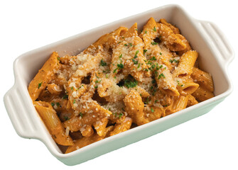 Classic alfredo pasta with penne and pink sauce