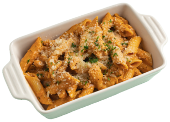 Classic alfredo pasta with penne and pink sauce