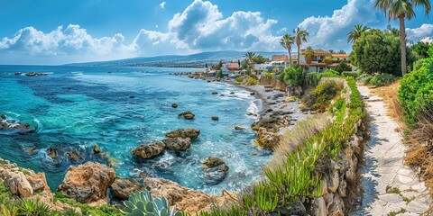 View of the city of Paphos in Cyprus. Paphos is known as the center of ancient history and culture...