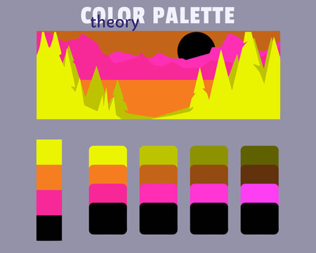 yellow darkorange deeppink black color palette color theory, rgb color palette, harmonious colours catalog