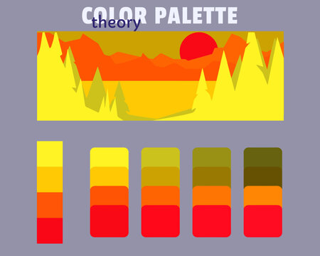 yellow gold orangered red color palette color theory, rgb color palette, harmonious colours catalog