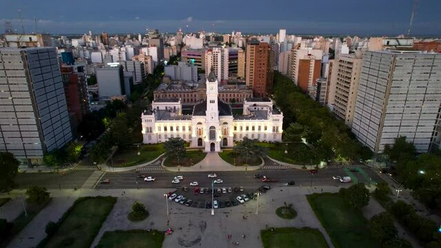 Palacio Municipal de La Plata vista de dron.