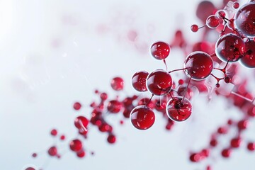 crimson hemoglobin isolated protein molecule on pure white scientific background