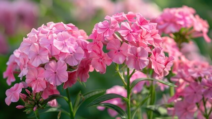Obraz premium Phlox paniculata Light Pink Flame in bright pink bloom