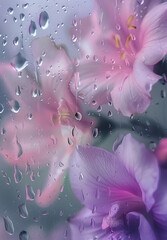 A flowers with raindrops on it