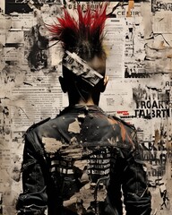 punk facing the wall