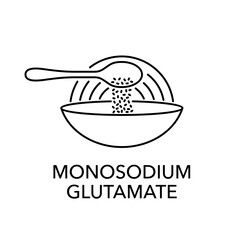 Monosodium glutamate, MSG - icon in thin line