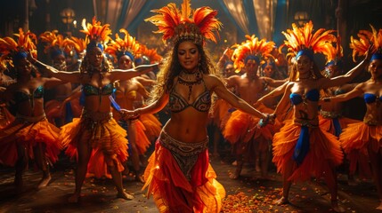 Fototapeta na wymiar Carnival celebrations in Brazil