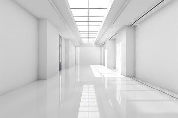 empty white room interior minimalist architecture 3d rendering