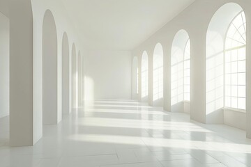 empty white room interior minimalist architecture 3d rendering