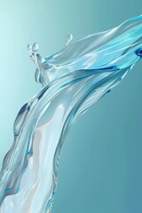 Mesmerizing blue liquid flowing gracefully, creating a captivating and serene background