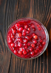 Bowl of lingonberry sauce