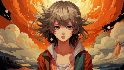  Illustration of a girl in the anime style.