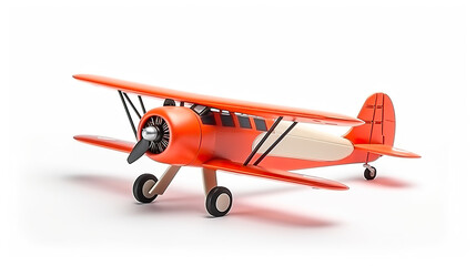 Toy airplane isolated against a stark white background