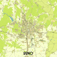 Brno, Czech Republic map poster art