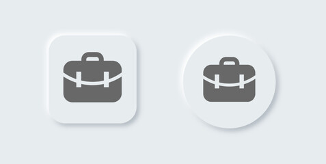 Briefcase solid icon in neomorphic design style. Business signs vector illustration.