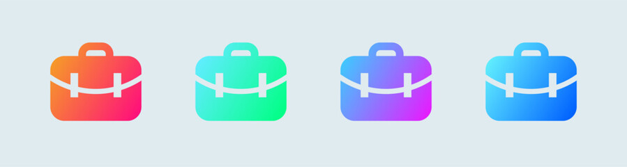 Briefcase solid icon in gradient colors. Business signs vector illustration.