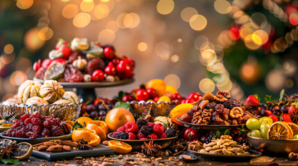 Dried fruit and nuts - obrazy, fototapety, plakaty