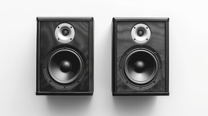 Two sound speakers with free space between them