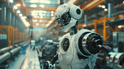 Fototapeta premium AI technology in the manufacturing industry