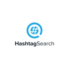 hashtag search simple sleek creative geometric modern logo design vector