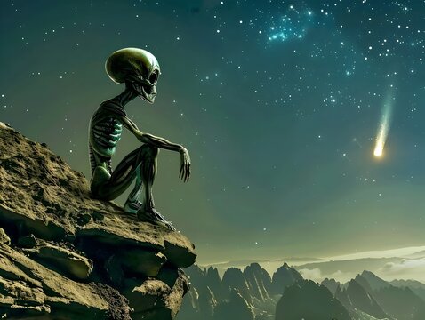 Ethereal Alien Entities from Celestial Comet Controlling Earthly Landscape