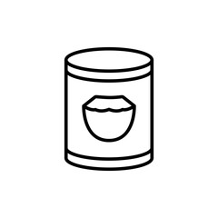 Coconut drink outline icons, minimalist vector illustration ,simple transparent graphic element .Isolated on white background