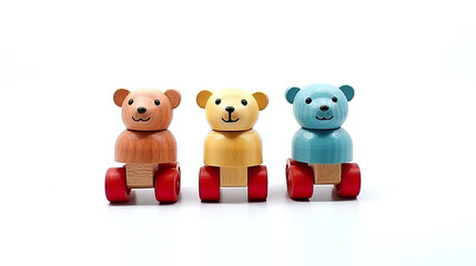 Set of children's toys isolated on a white background