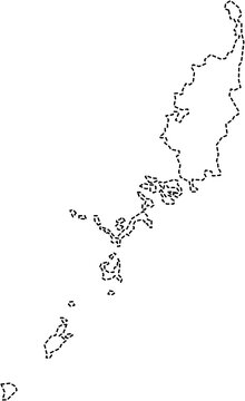 dash line drawing of palau island map.