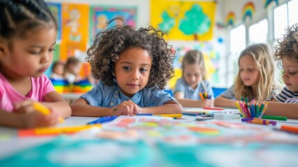 kids playing inside a classroom