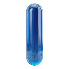 Blue hydrogen cylinder isolated on transparent background