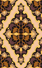 Seamless damask pattern. Floral vector ornament. Background for wallpaper, textile, carpet and any surface.  - 794058199