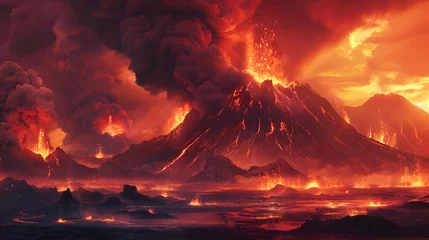 Stof per meter Harnessing the Volatile Power of Volcanic Eruptions:A Futuristic Civilization's Perilous Reliance © sathon