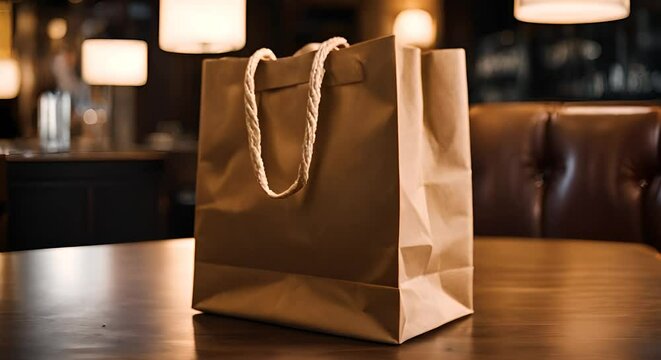 Paper bag in a store.